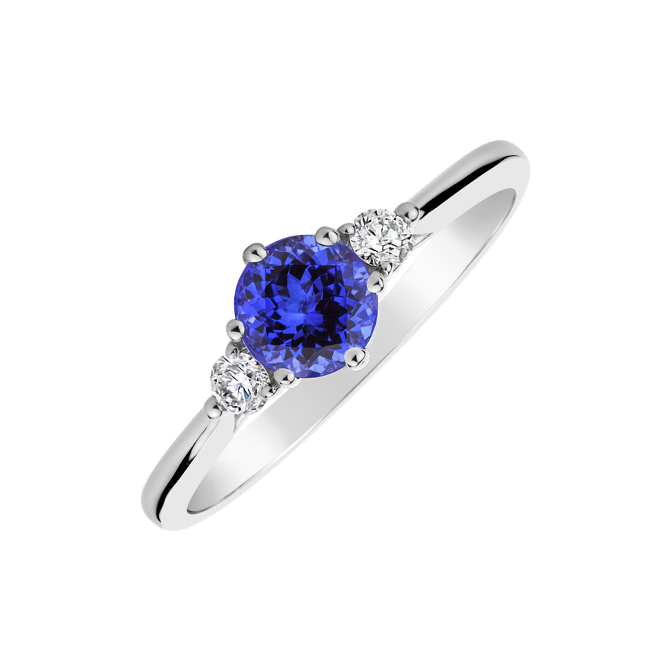 Diamond ring with Tanzanite Midnight Serenity