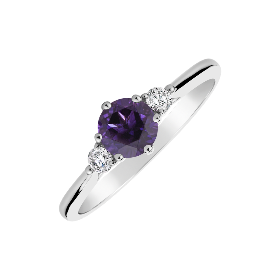 Diamond rings with Amethyst Midnight Serenity