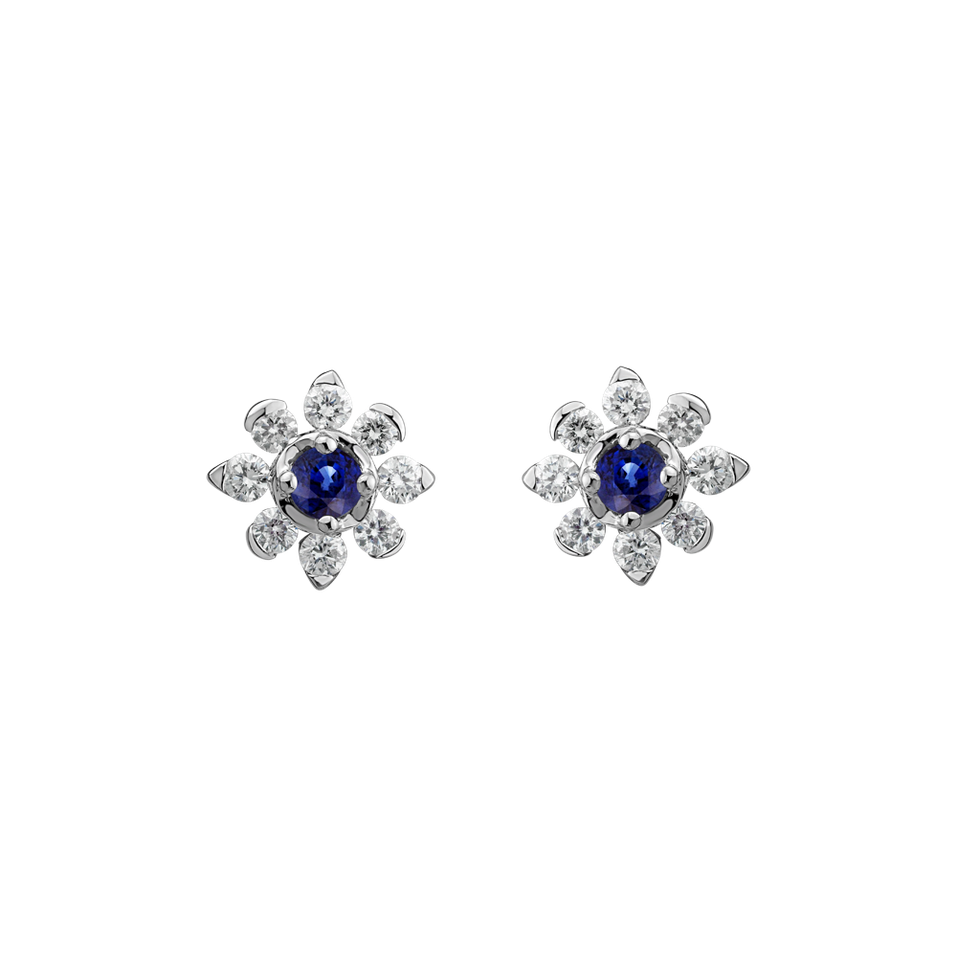 Diamond earrings with Sapphire Frozen Sapphire