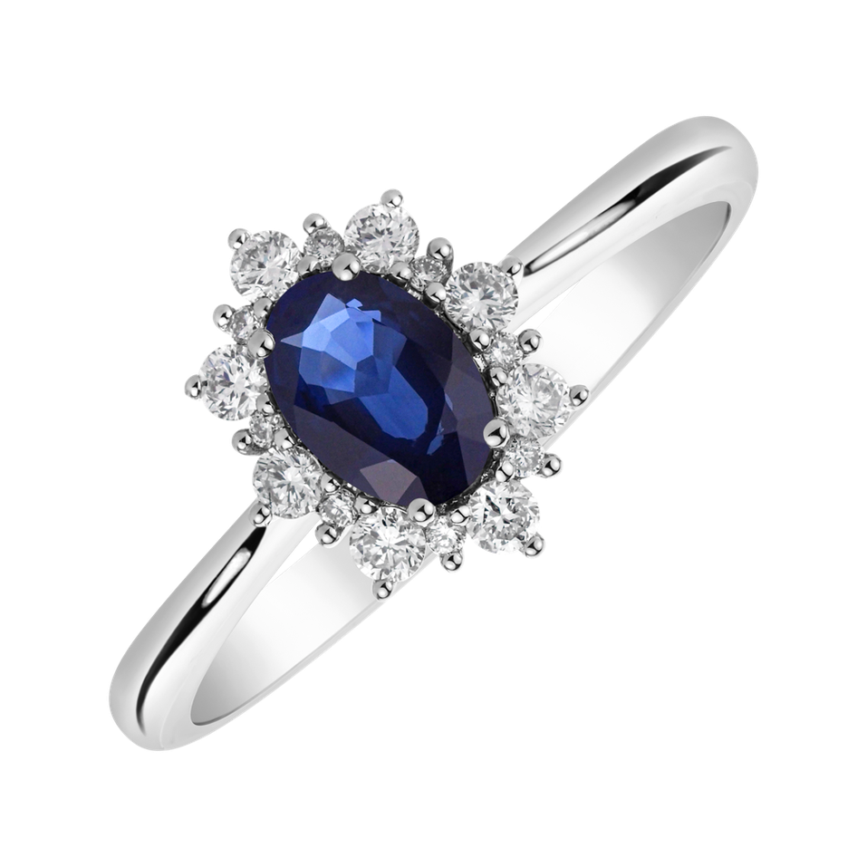 Diamond ring with Sapphire Princess