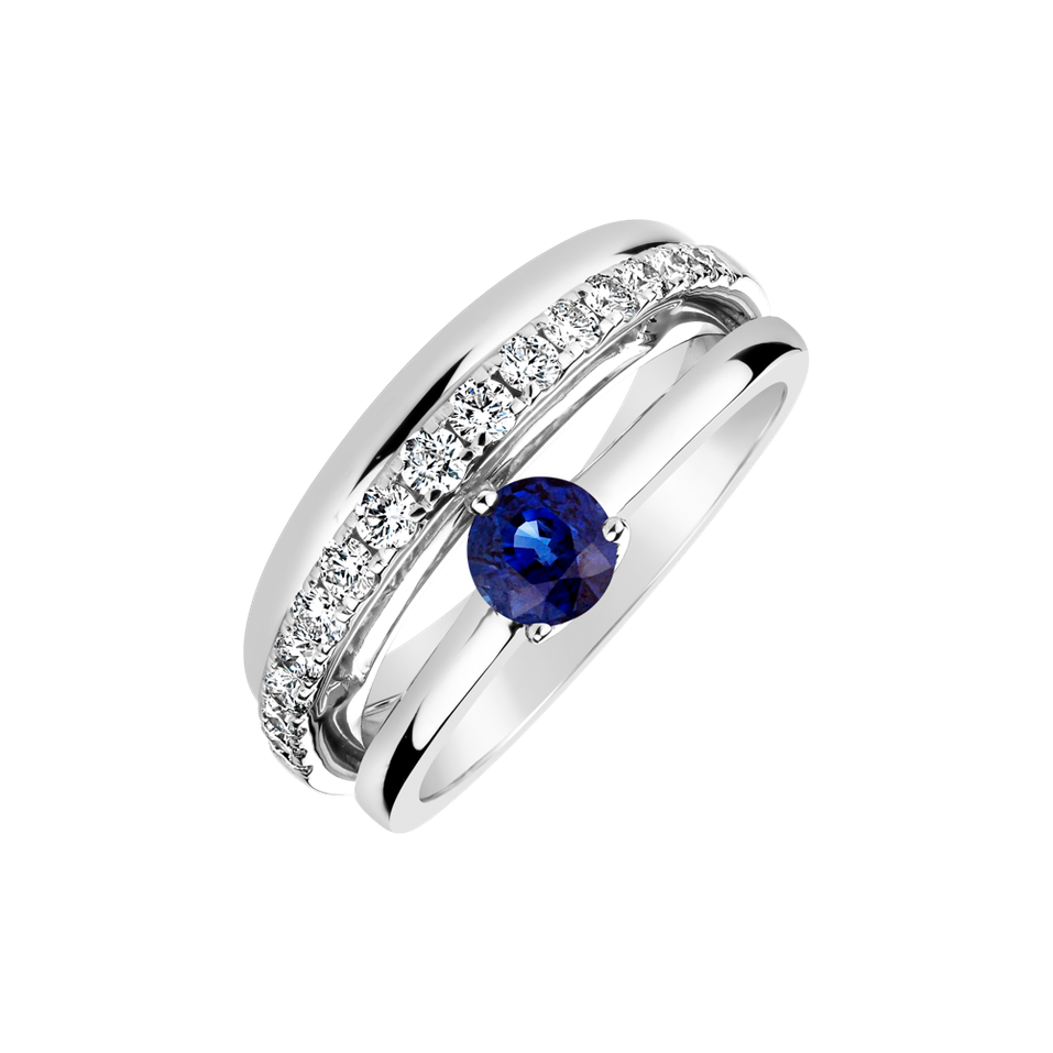 Diamond ring with Sapphire Anaviel