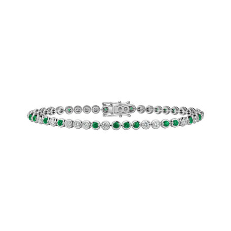 Diamond bracelet with Emerald Colleen