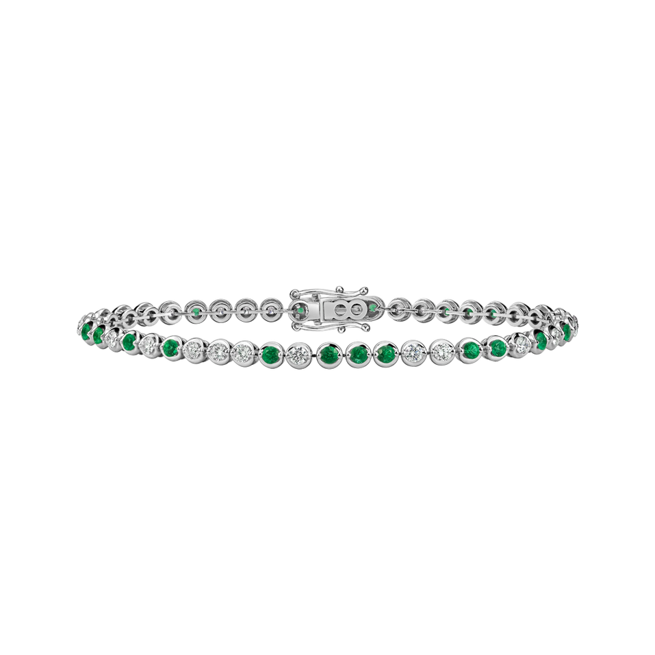 Diamond bracelet with Emerald Colleen