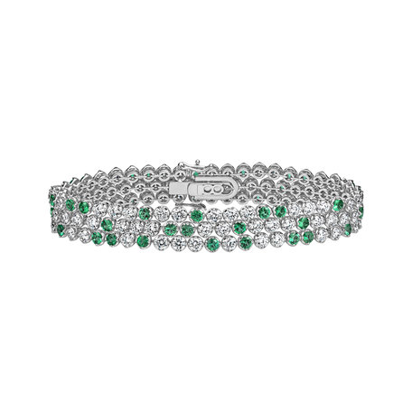 Diamond bracelet with Emerald Clémence