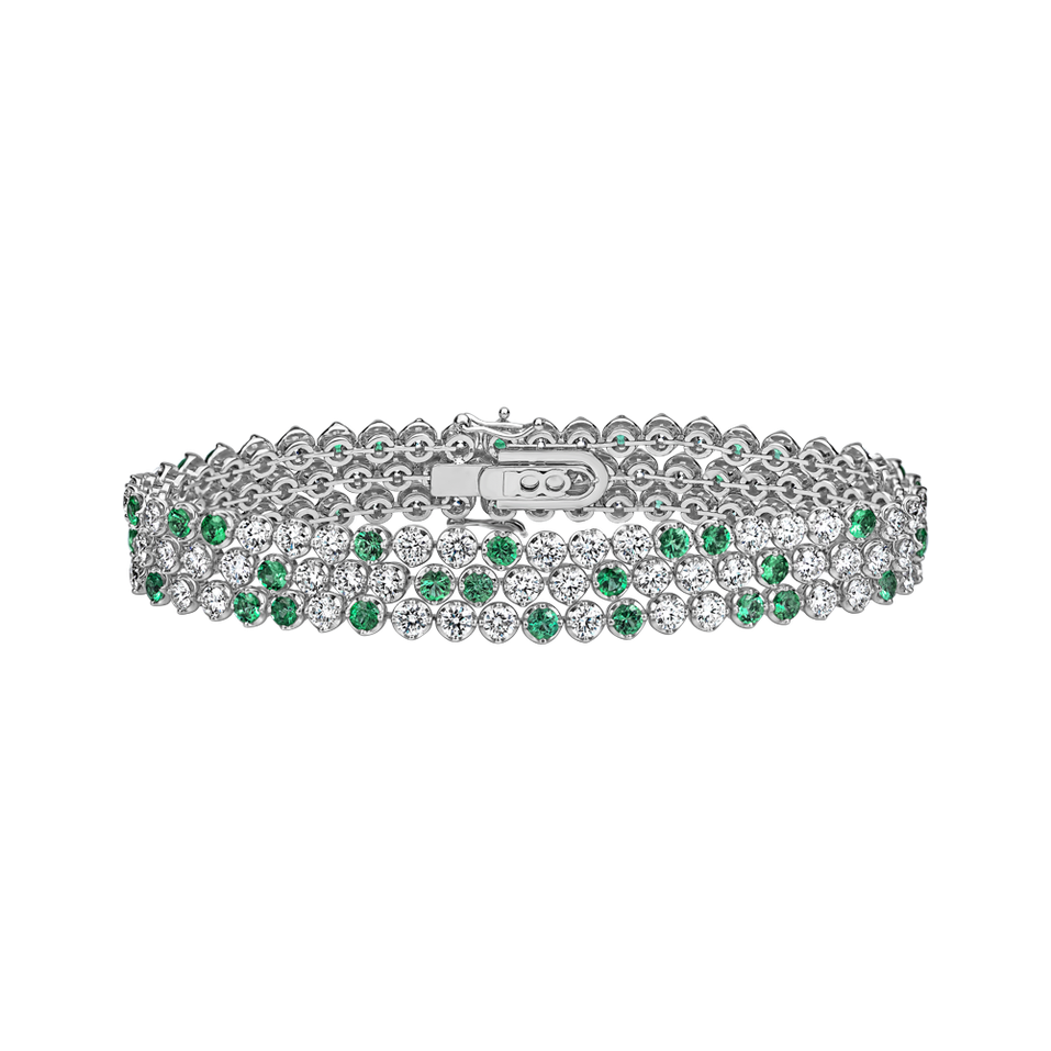 Diamond bracelet with Emerald Clémence