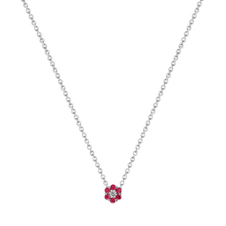 Diamond necklace with Ruby Shiny Constellation