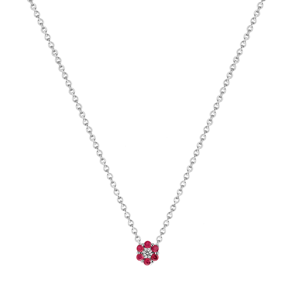 Diamond necklace with Ruby Shiny Constellation