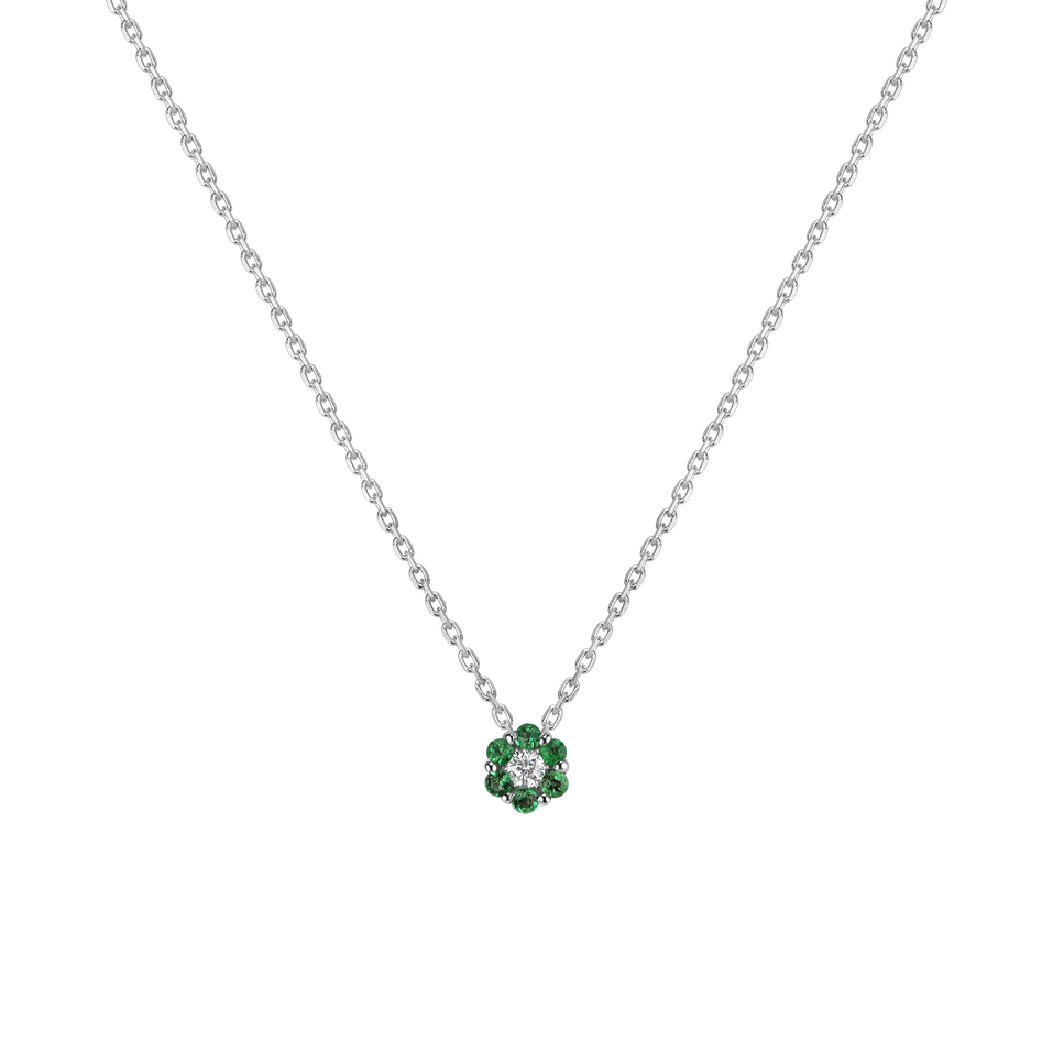 Diamond necklace with Emerald Shiny Constellation