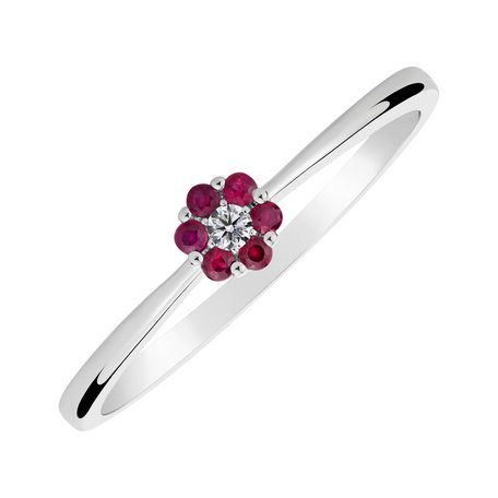 Diamond ring with Ruby Shiny Constellation