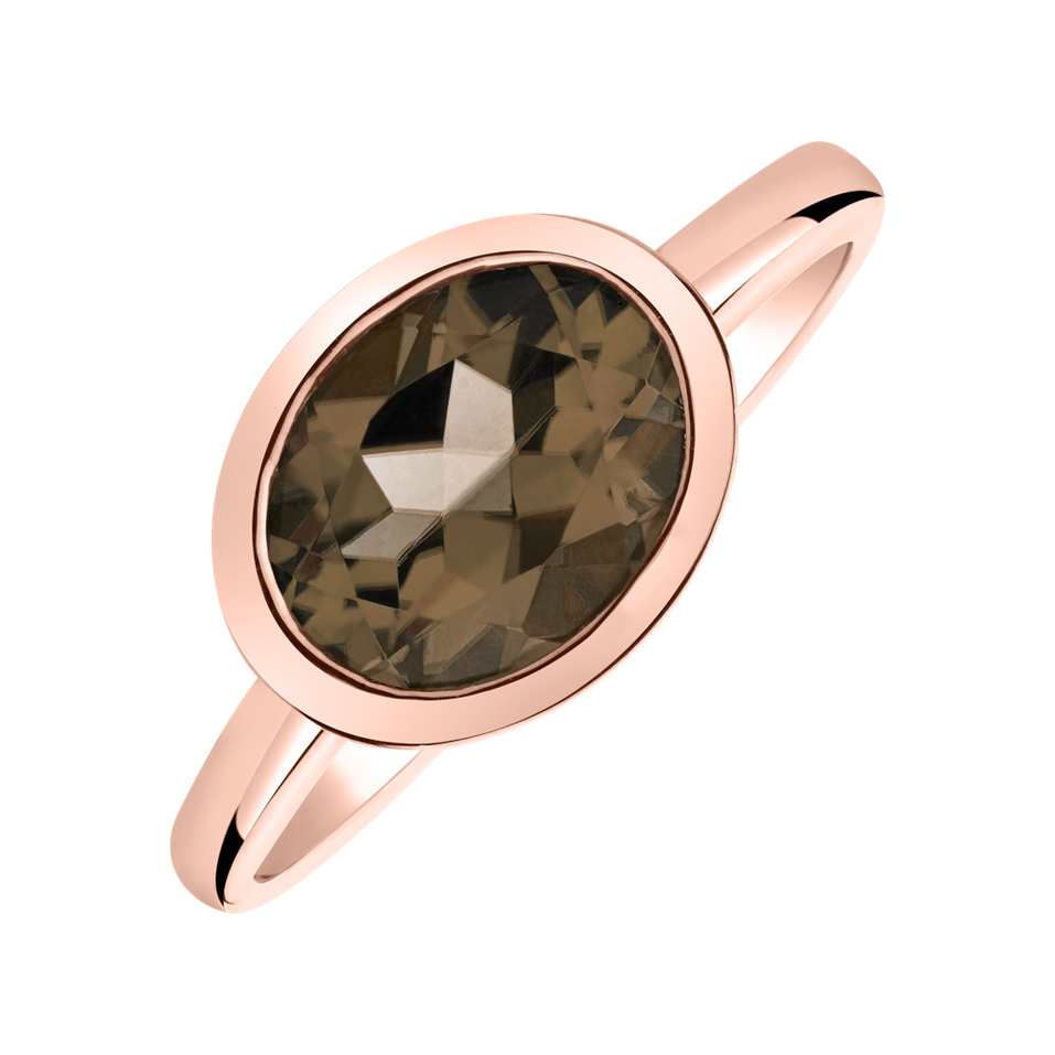 Ring with Smoky Quartz Bonbon