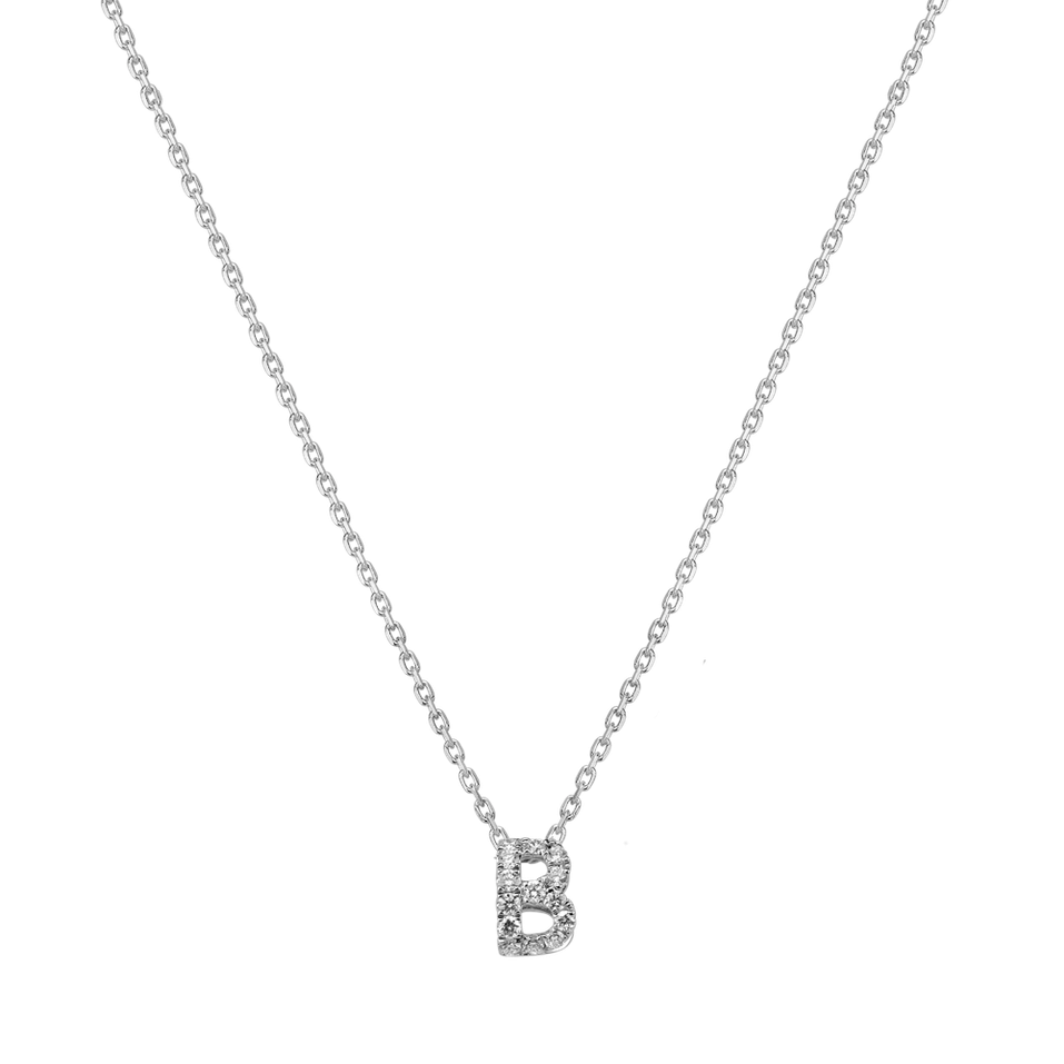 Diamond necklace Glittering Letter B