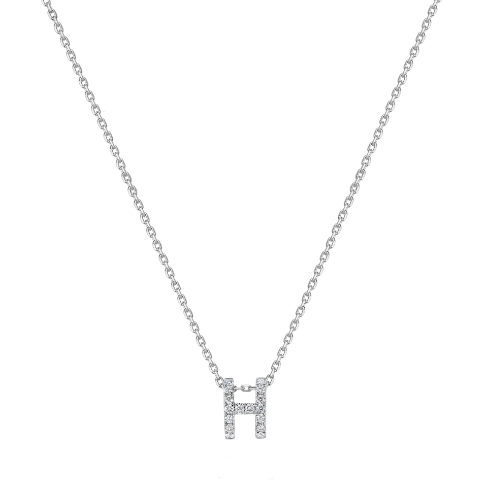 Diamond necklace Glittering Letter H