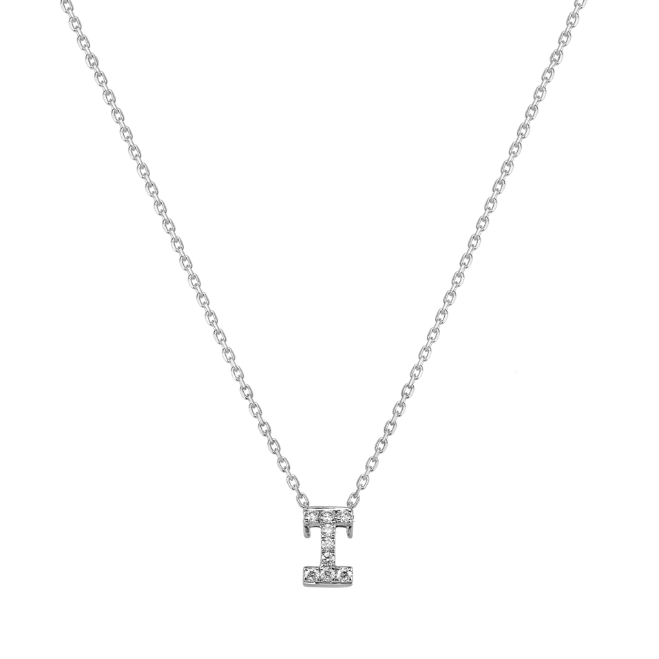 Diamond necklace Glittering Letter I