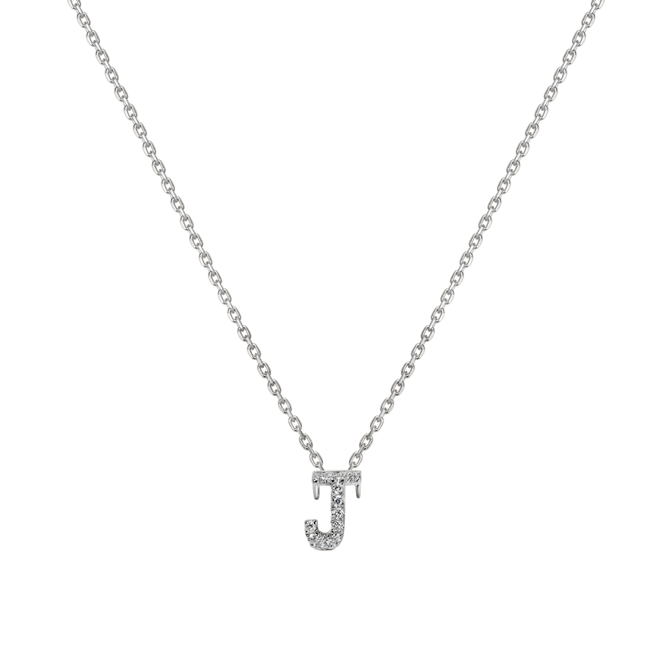 Diamond necklace Glittering Letter J