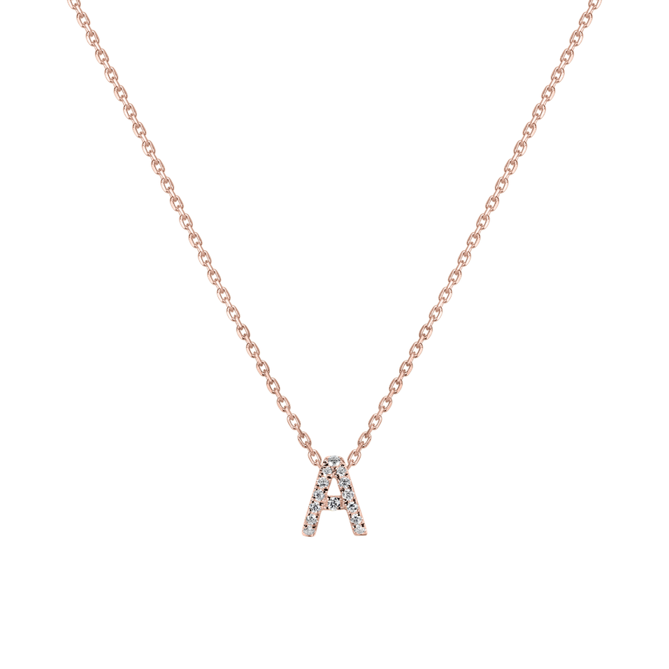 Diamond necklace Glittering Letter A