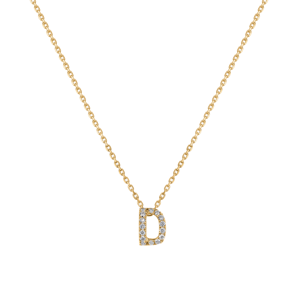 Diamond necklace Glittering Letter D