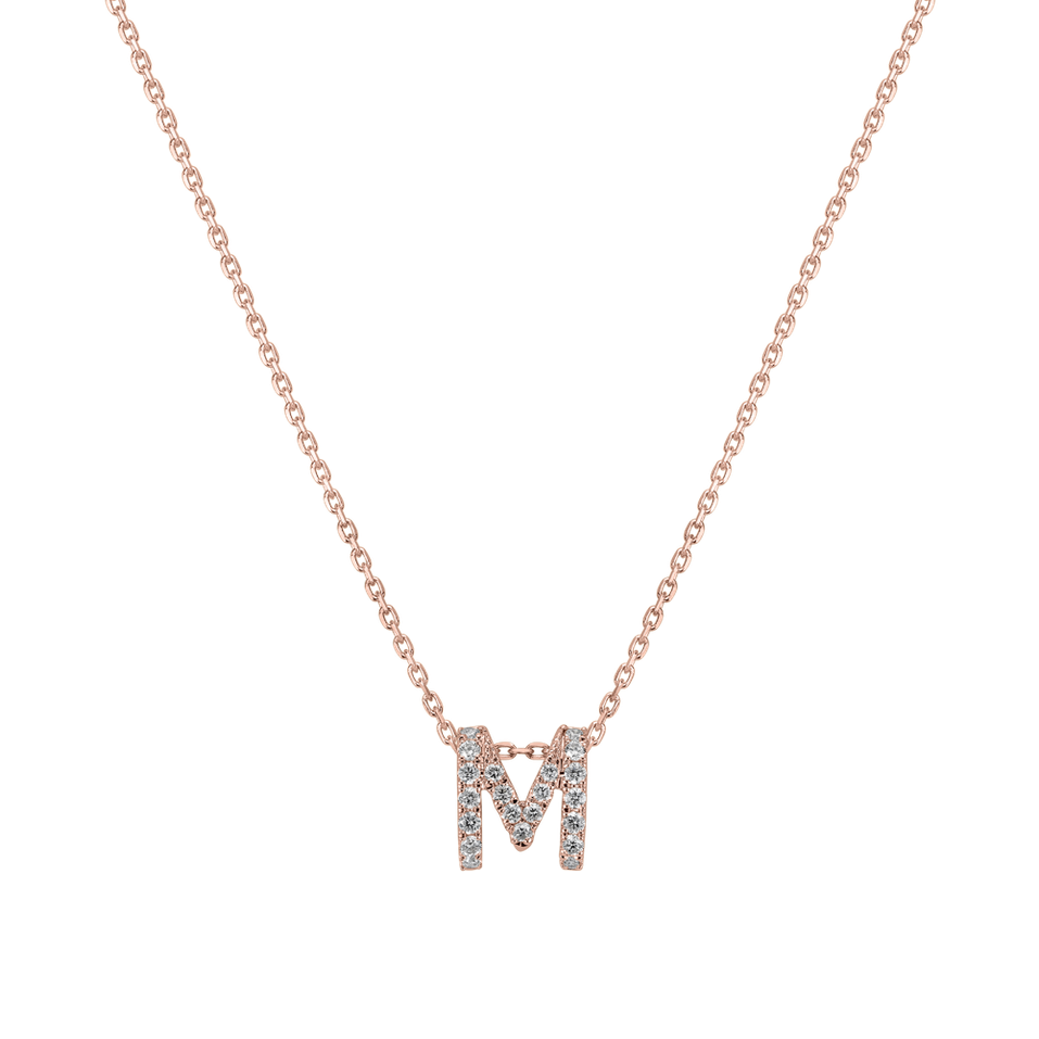 Diamond necklace Glittering Letter M