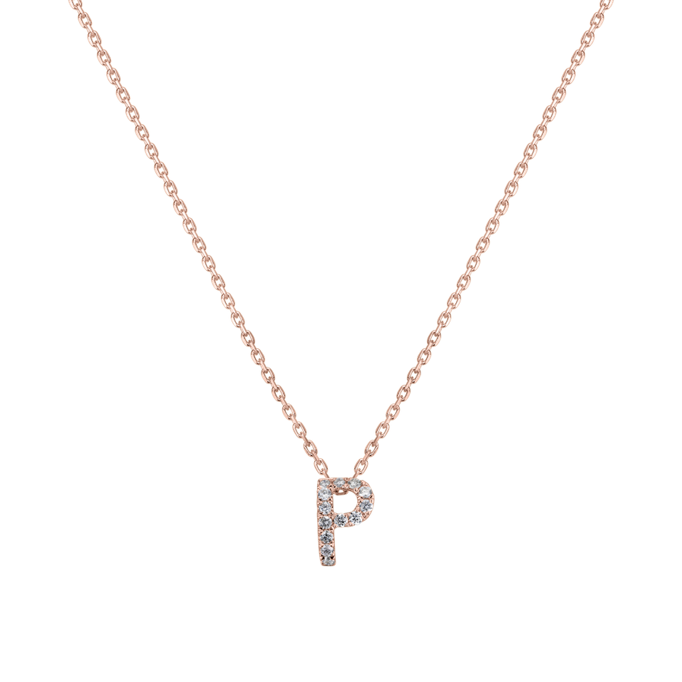 Diamond necklace Glittering Letter P