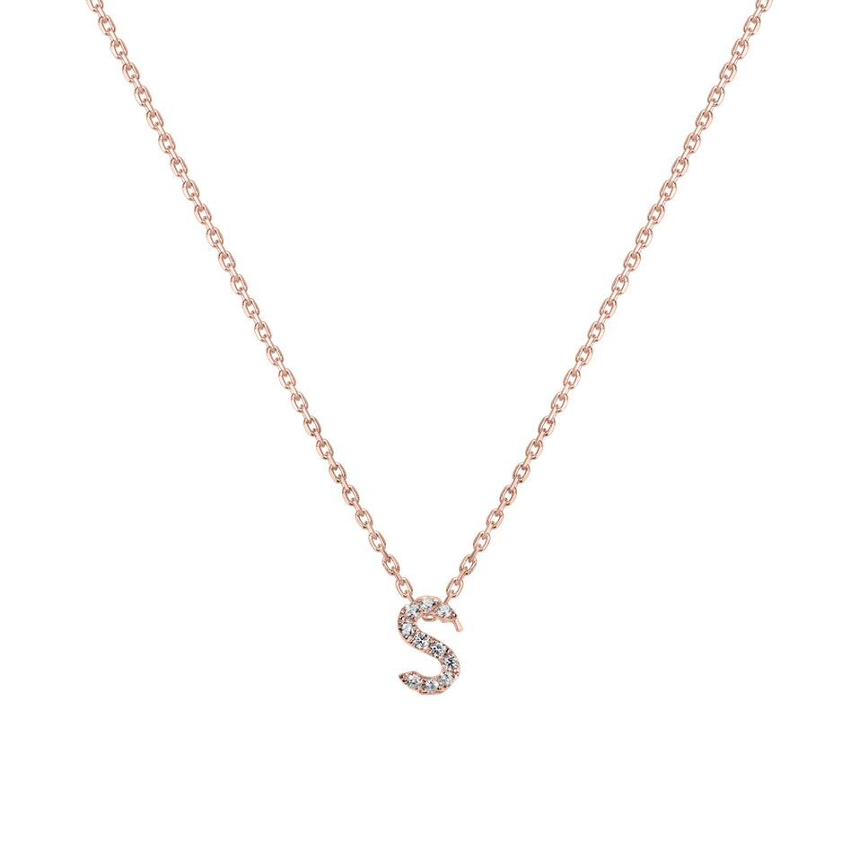 Diamond necklace Glittering Letter S