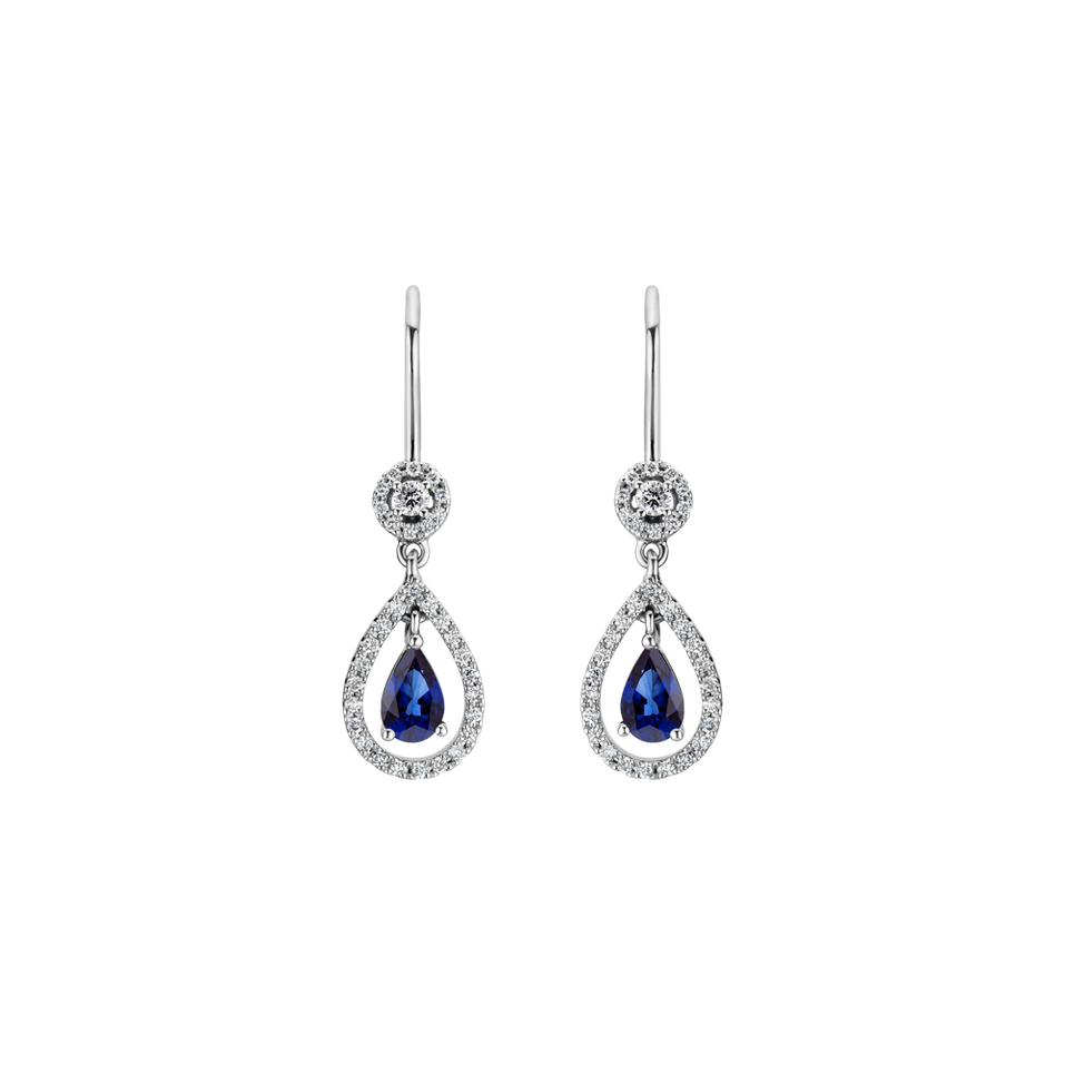 Diamond earrings with Sapphire Midnight Song