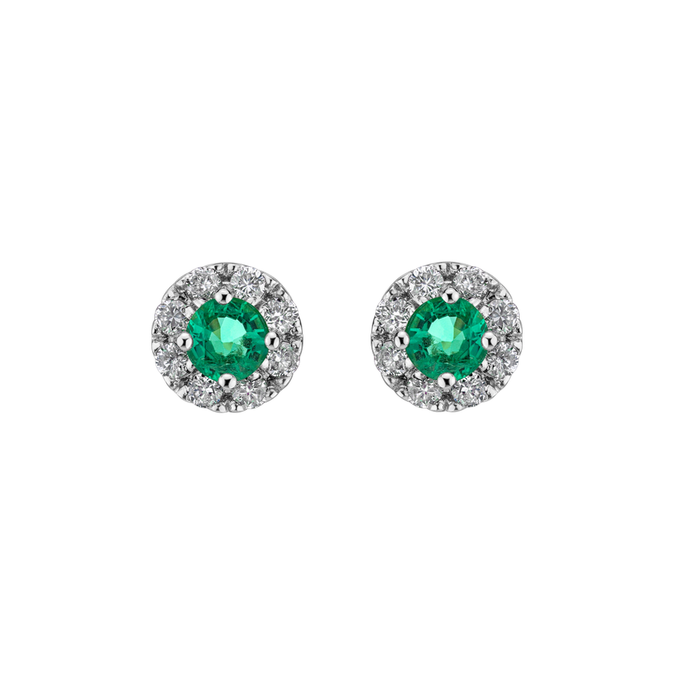 Diamond earrings with Emerald Everyday Glow