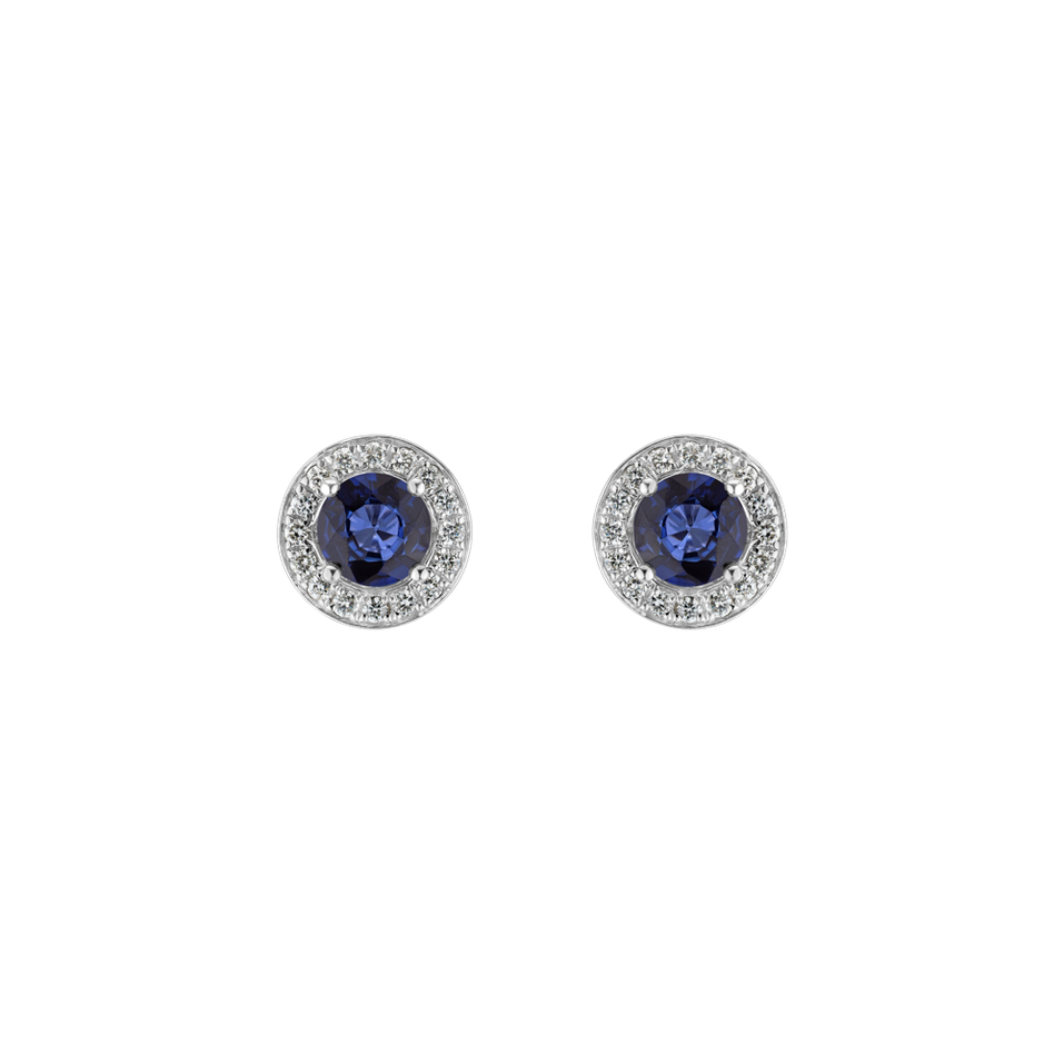 Diamond earrings with Sapphire Sparkling Rain