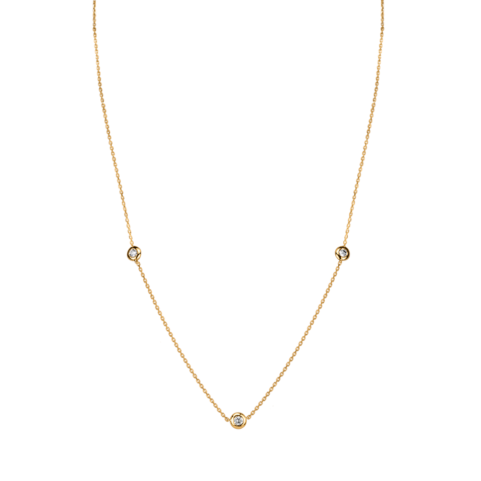 14ct yellow gold diamond necklace Sparkling Dots