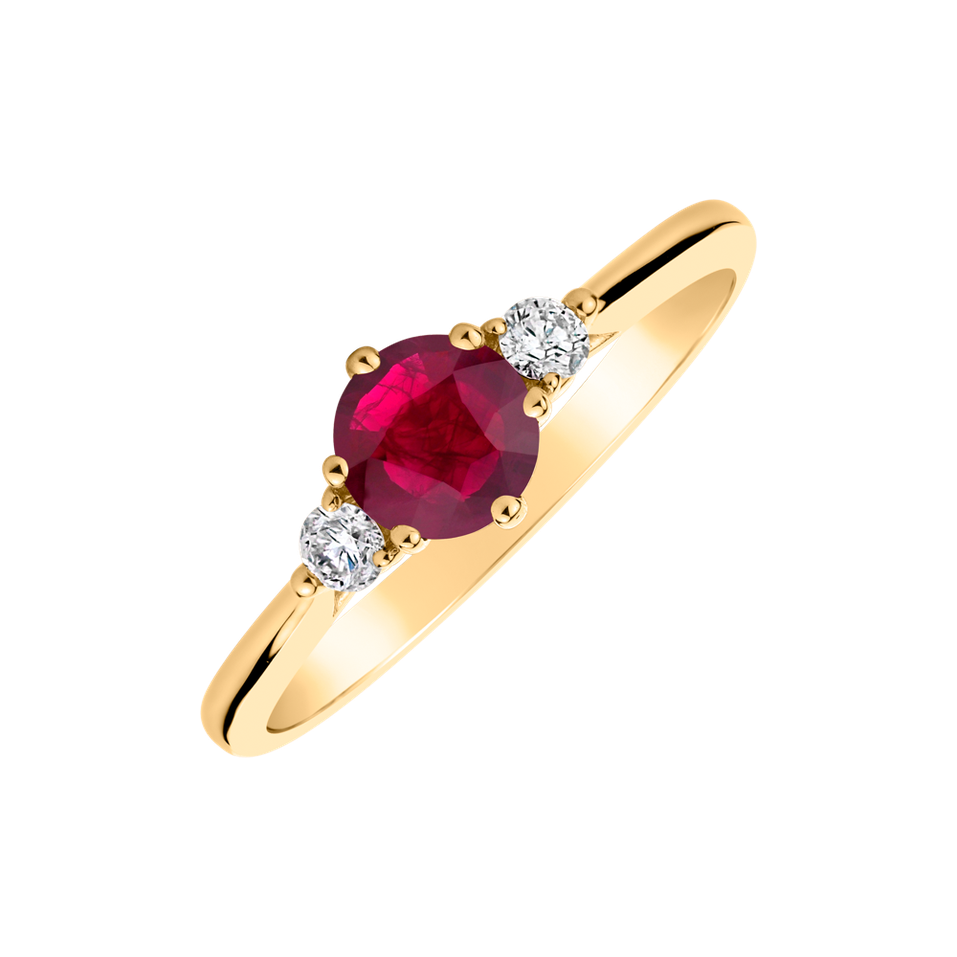 Diamond ring with Ruby Midnight Serenity