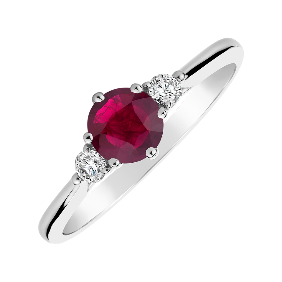 Diamond ring with Ruby Midnight Serenity