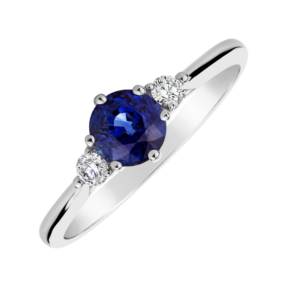 Diamond ring with Sapphire Midnight Serenity