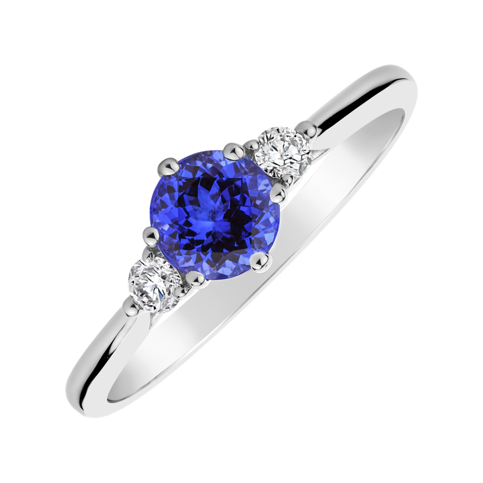 Diamond ring with Tanzanite Midnight Serenity