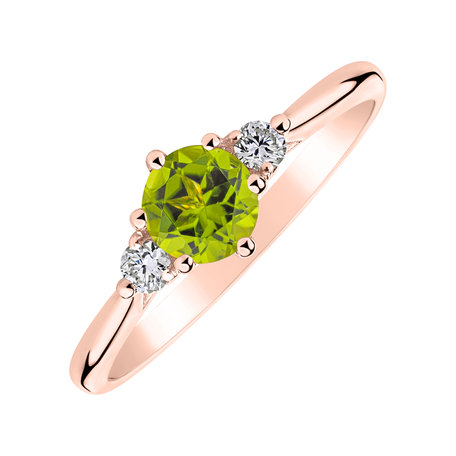 Diamond ring with Peridot Midnight Serenity