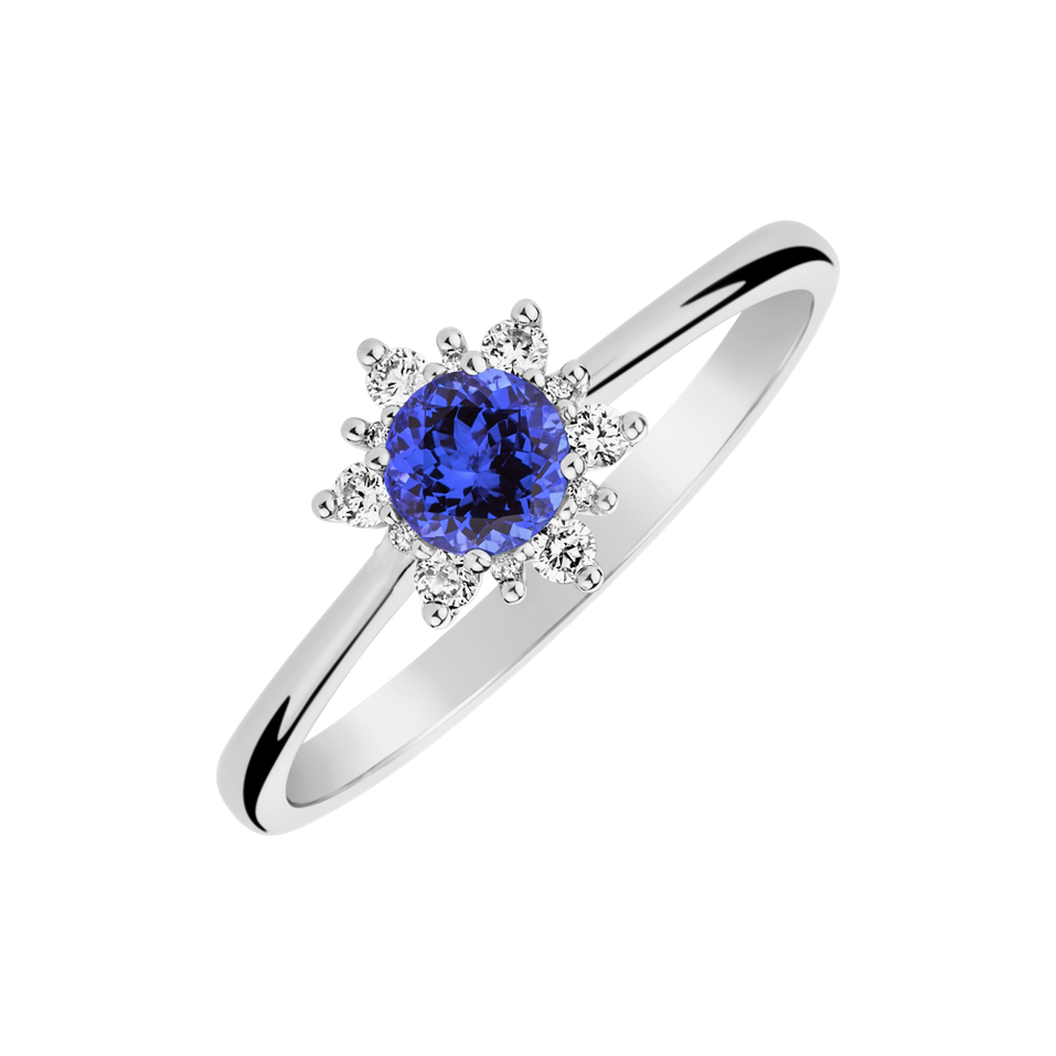 Diamond ring with Tanzanite Starlet