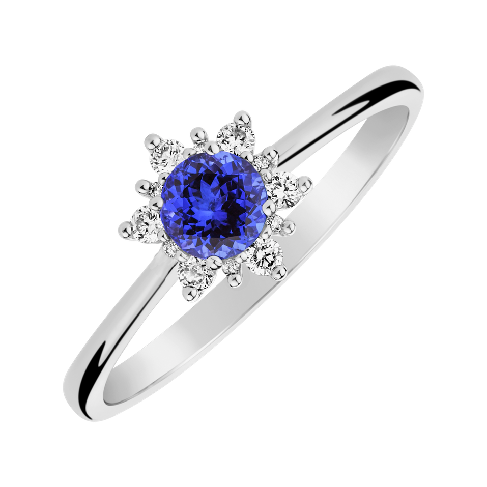 Diamond ring with Tanzanite Glowing Starlet