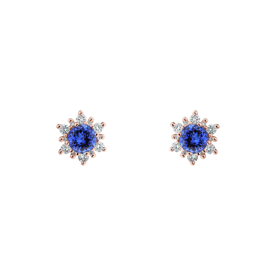 Diamond earrings with Tanzanite Snow Star