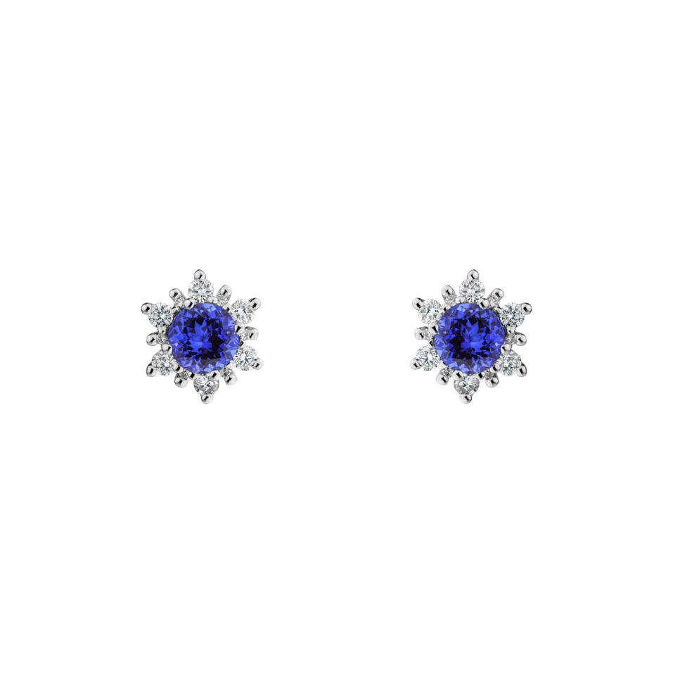 Diamond earrings with Tanzanite Snow Star