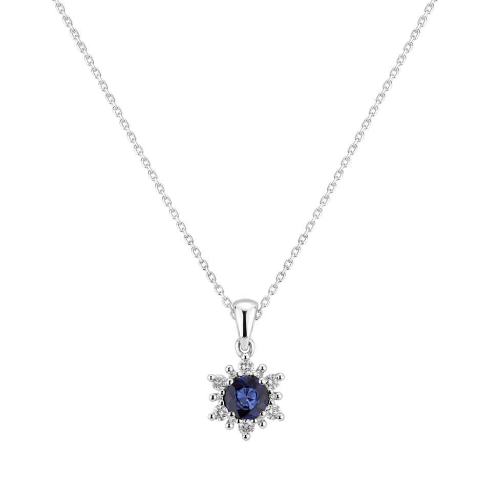 Diamond pendant with Sapphire Snow Star