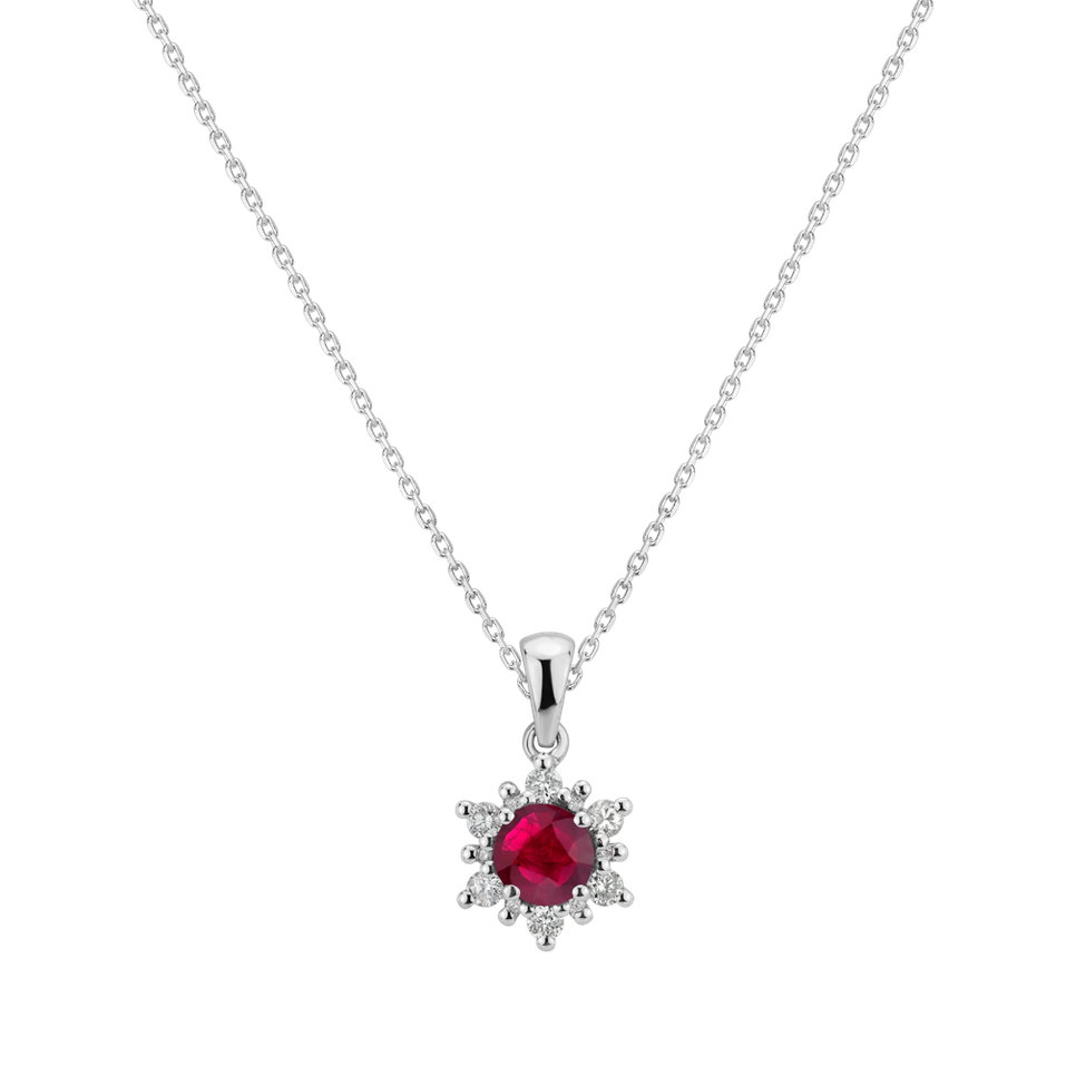 Diamond pendant with Ruby Snow Star