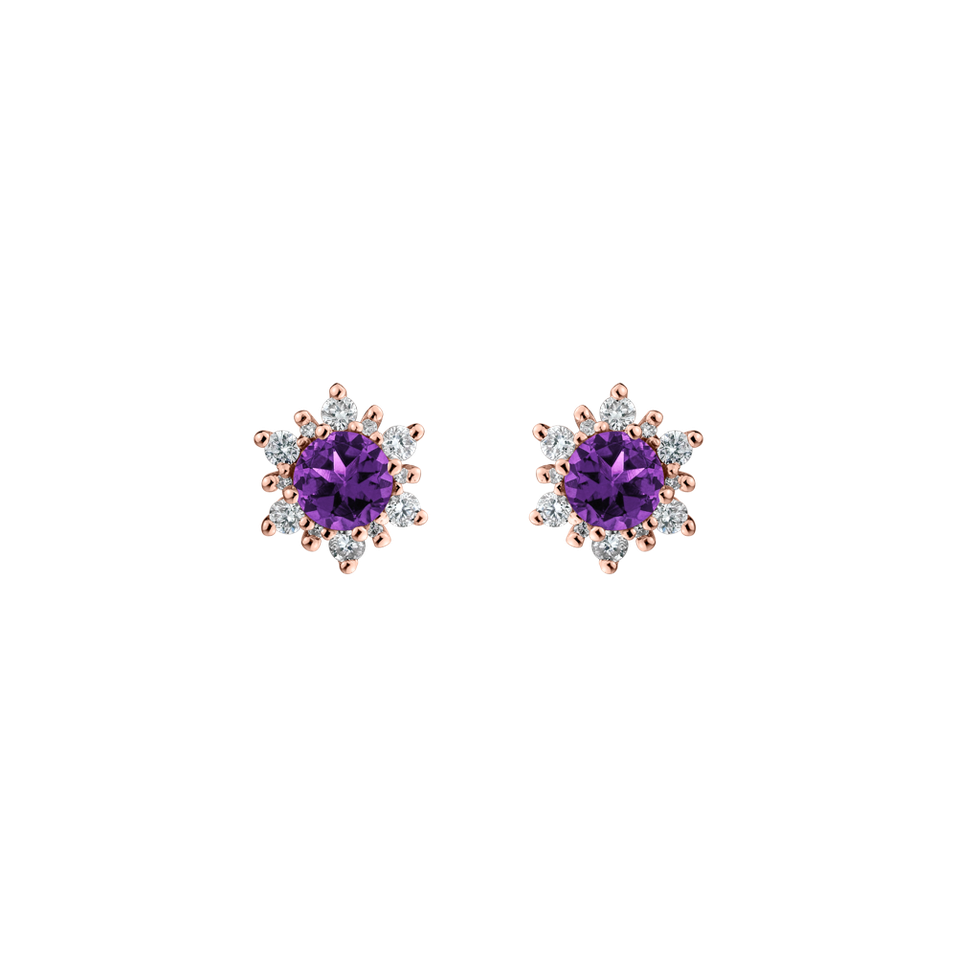 Diamond earrings with Amethyst Brazil Fancy Fairytale