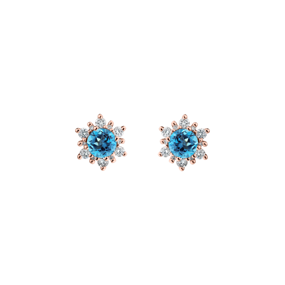 Diamond earrings with Topaz Swiss Fancy Fairytale