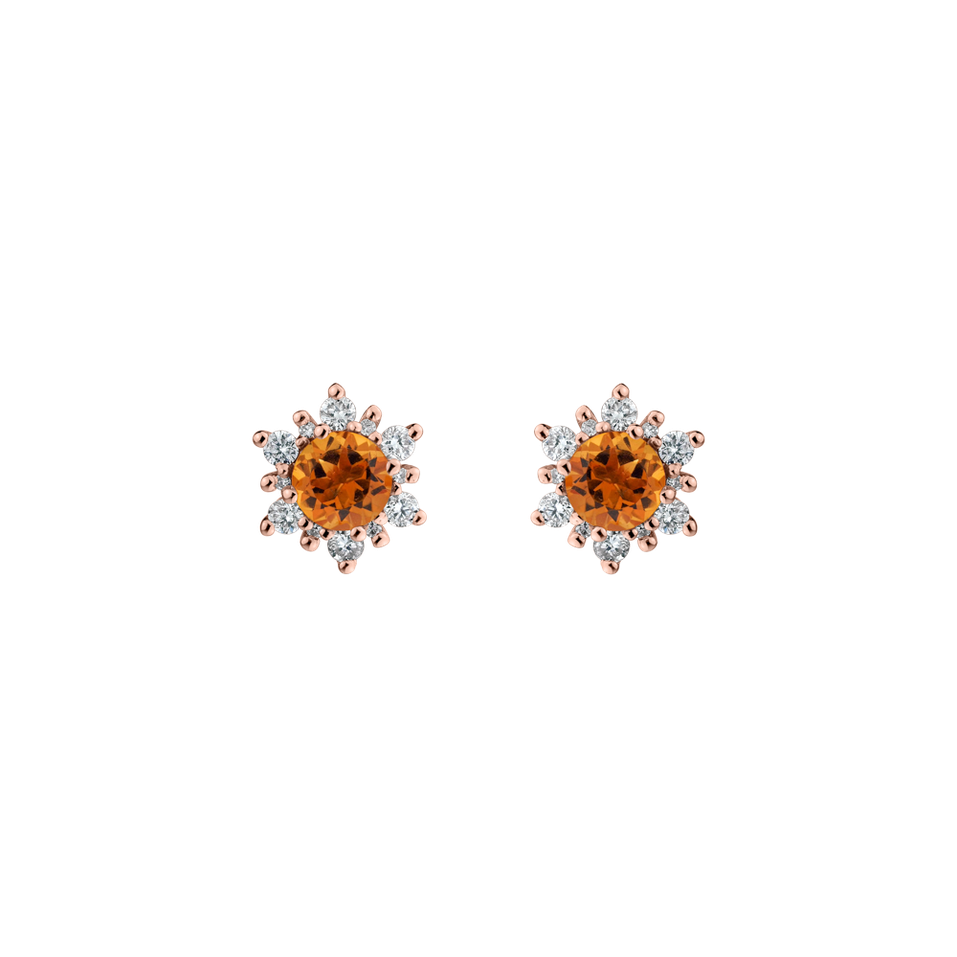 Diamond earrings with Citrine Fancy Fairytale