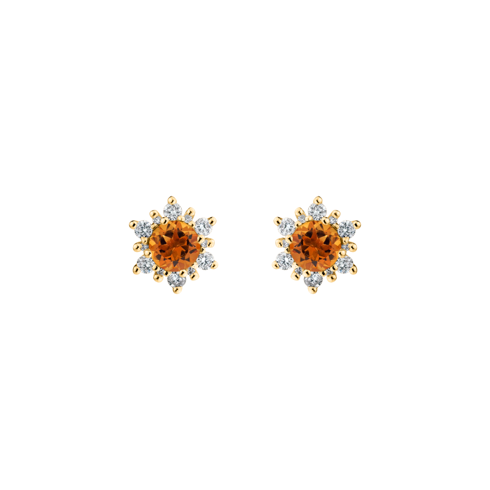 Diamond earrings with Citrine Fancy Fairytale