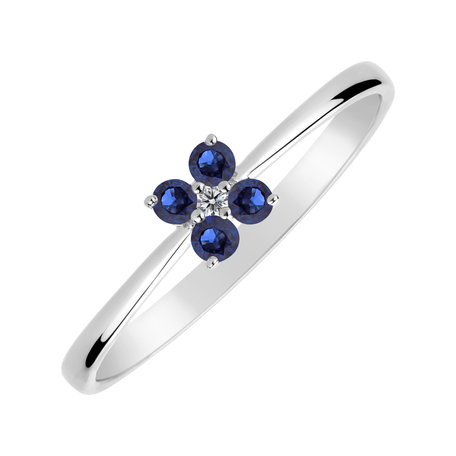 Diamond ring with Sapphire Divine Bloom