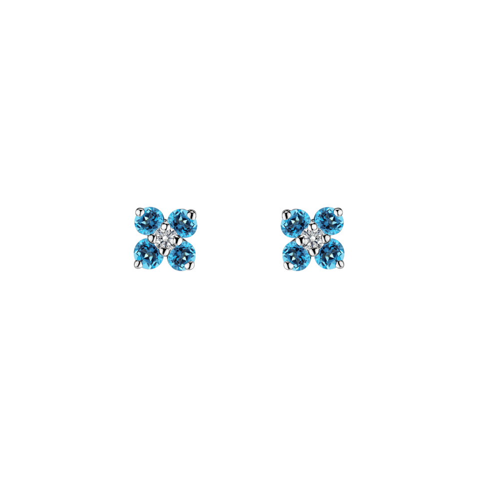 Diamond earrings with Topaz Swiss Divine Bloom