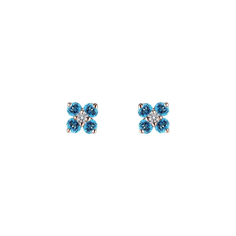 Diamond earrings with Topaz Swiss Divine Bloom