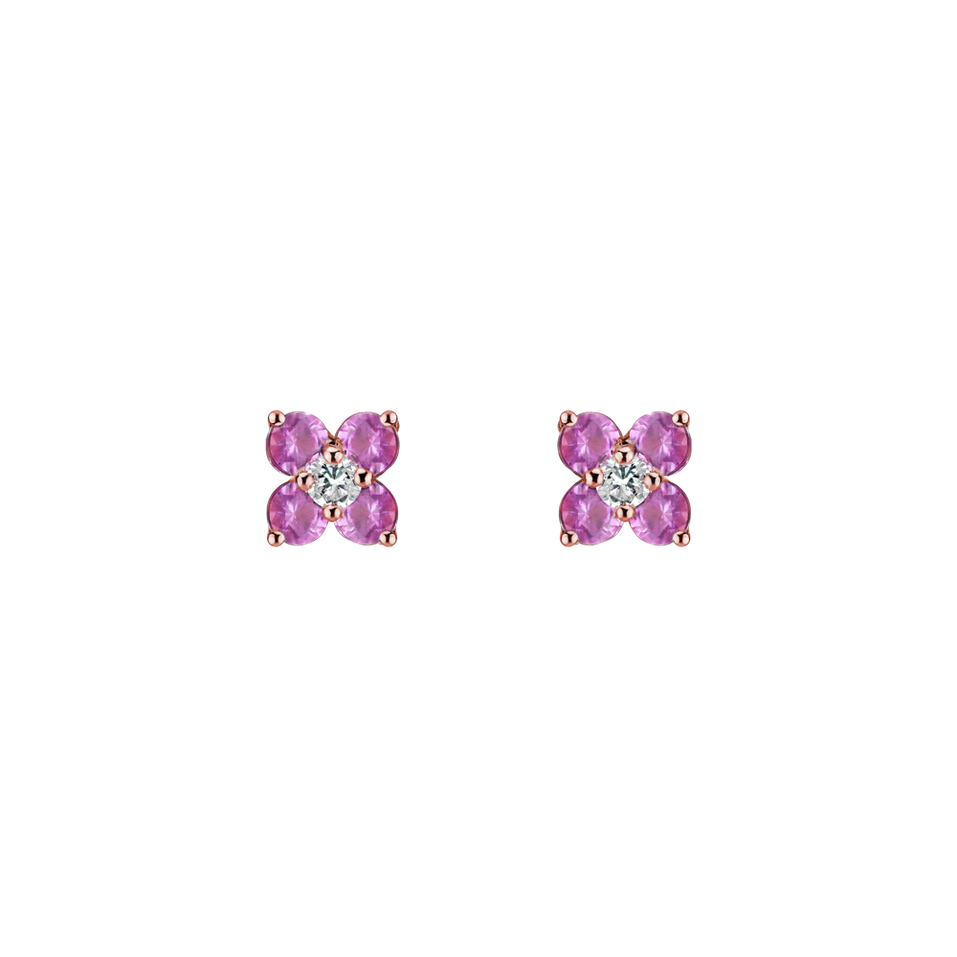 Diamond earrings with Sapphire Divine Bloom