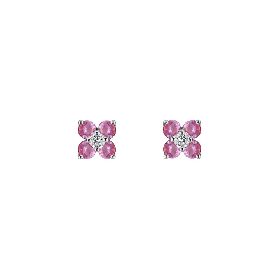 Diamond earrings with Sapphire Divine Bloom