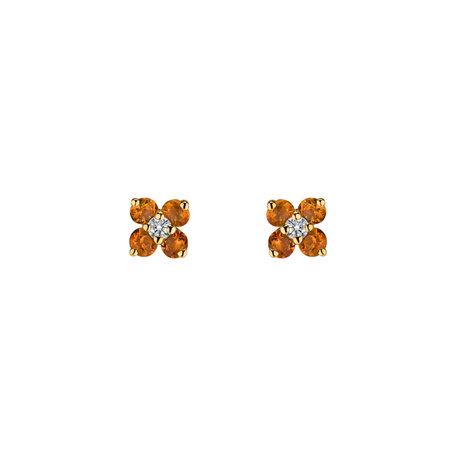 Diamond earrings with Citrine Divine Bloom