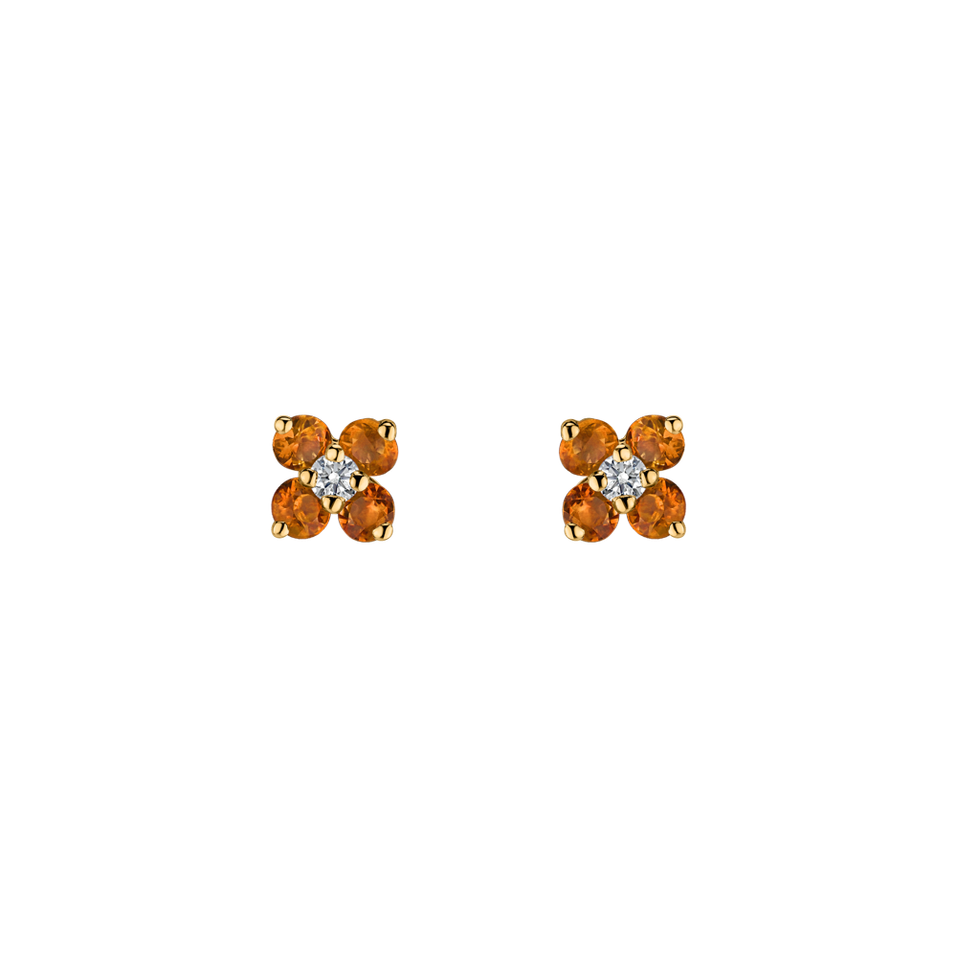 Diamond earrings with Citrine Divine Bloom