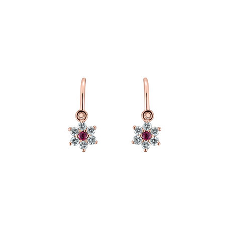 Diamond earings with Ruby Early Sparks